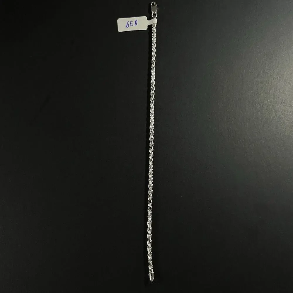 Esclava De Plata 925 Con Tejido Rope,925 Silver Bracelet